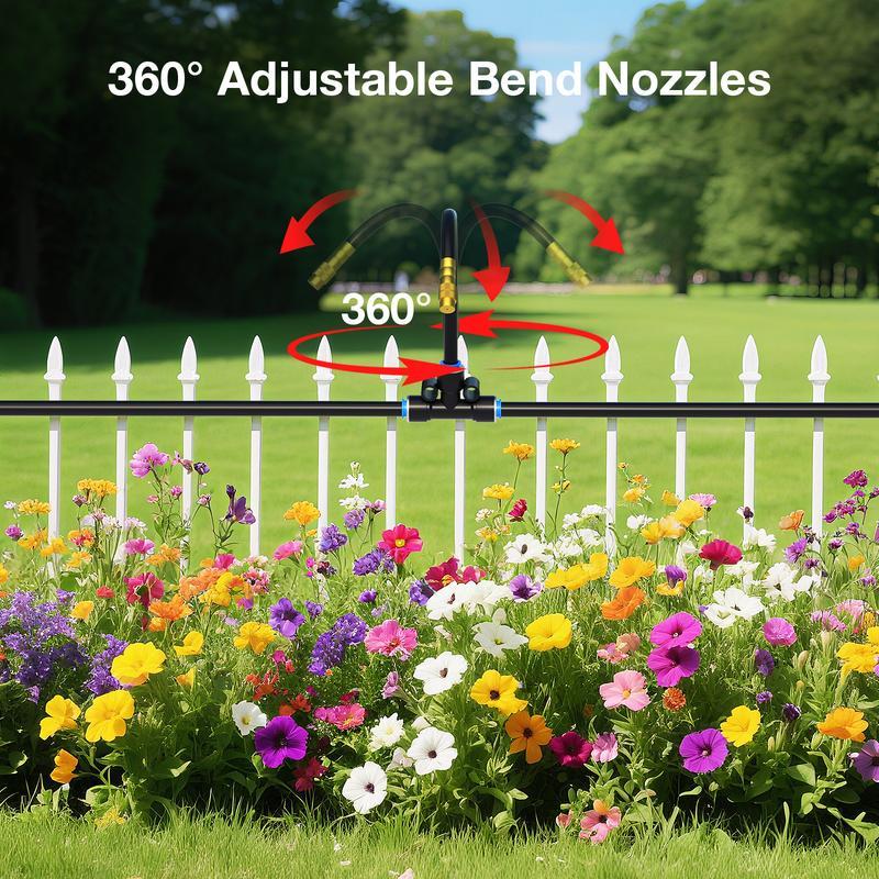 50FT Drip Irrigation System – Automatic Garden Watering Kit with Adjustable Copper Sprayers for Raised Beds, Greenhouses & Potted Plants