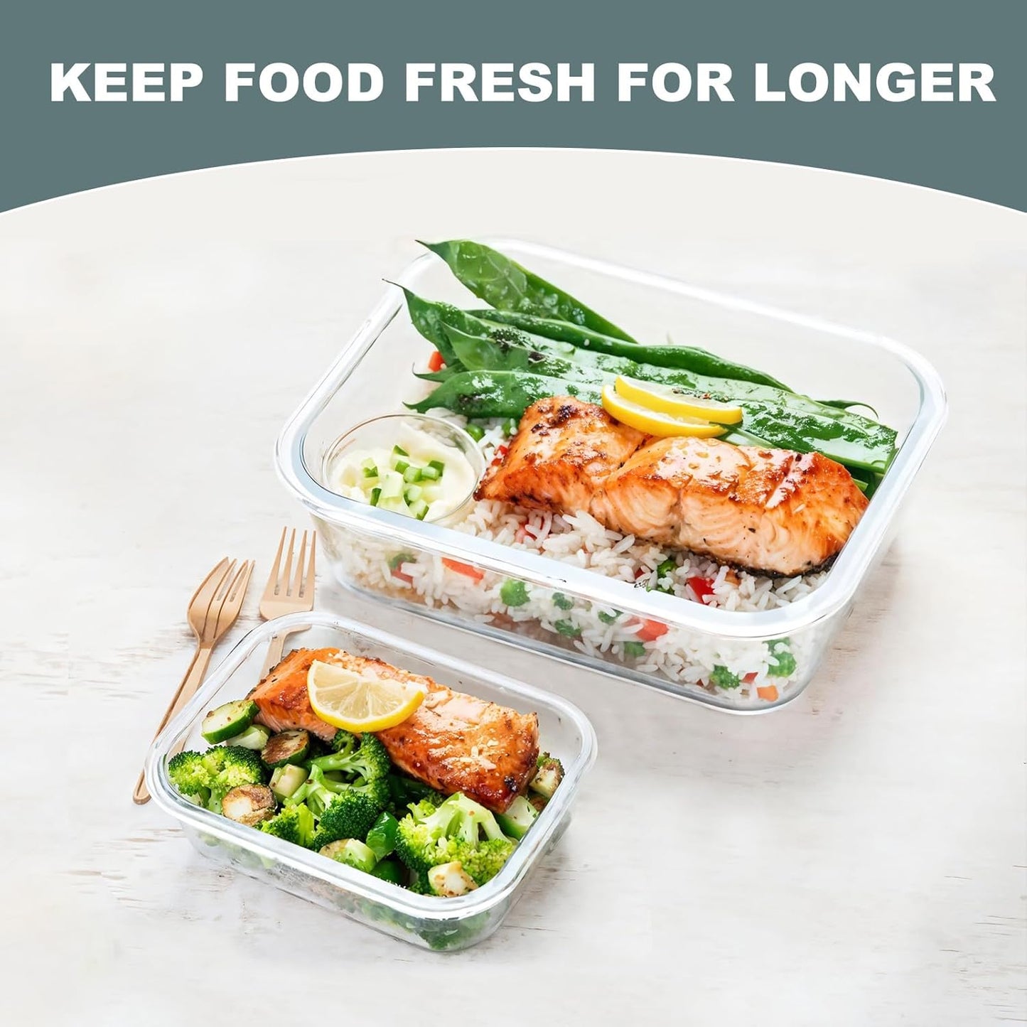 10 Pack Glass Food Storage Containers, Leakproof Food Storage Set, Airtight Glass Lunch Boxes, Freezer, Oven, and Microwave Safe