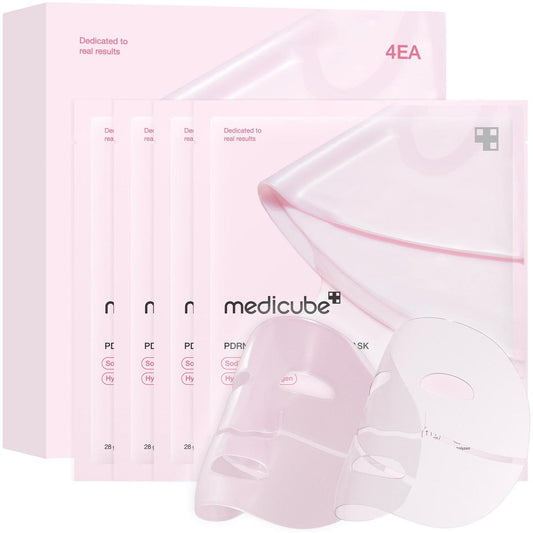 PDRN Pink Collagen Gel Mask (4 Sheets) – Salmon DNA, Color-Changing, Pink Glow Korean Skincare