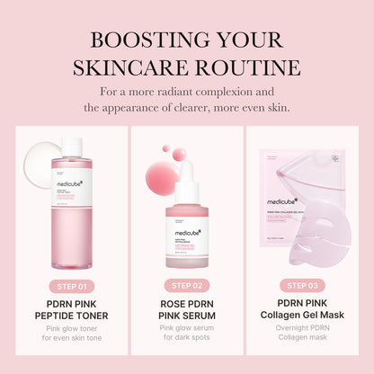 PDRN Pink Collagen Gel Mask (4 Sheets) – Salmon DNA, Color-Changing, Pink Glow Korean Skincare