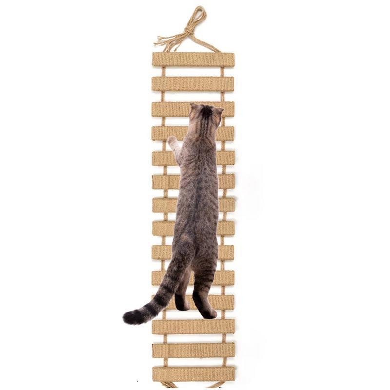 Cat Climbing Bridge & Rope Ladder – Wall-Mounted Scratching & Play Ramp for Indoor Cats