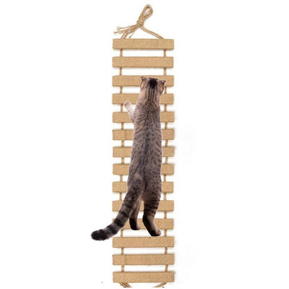Cat Climbing Bridge & Rope Ladder – Wall-Mounted Scratching & Play Ramp for Indoor Cats