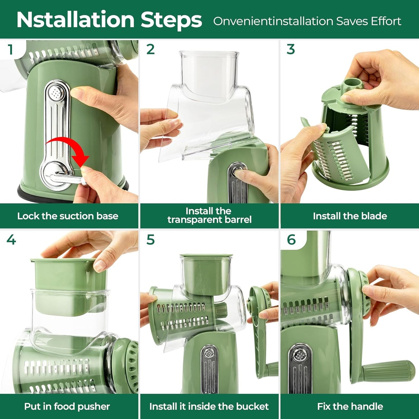 Rotary Cheese Grater & Vegetable Slicer – Shred, Slice & Chop in Seconds