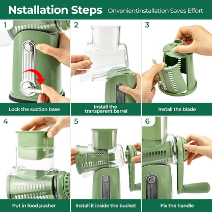 Rotary Cheese Grater & Vegetable Slicer – Shred, Slice & Chop in Seconds
