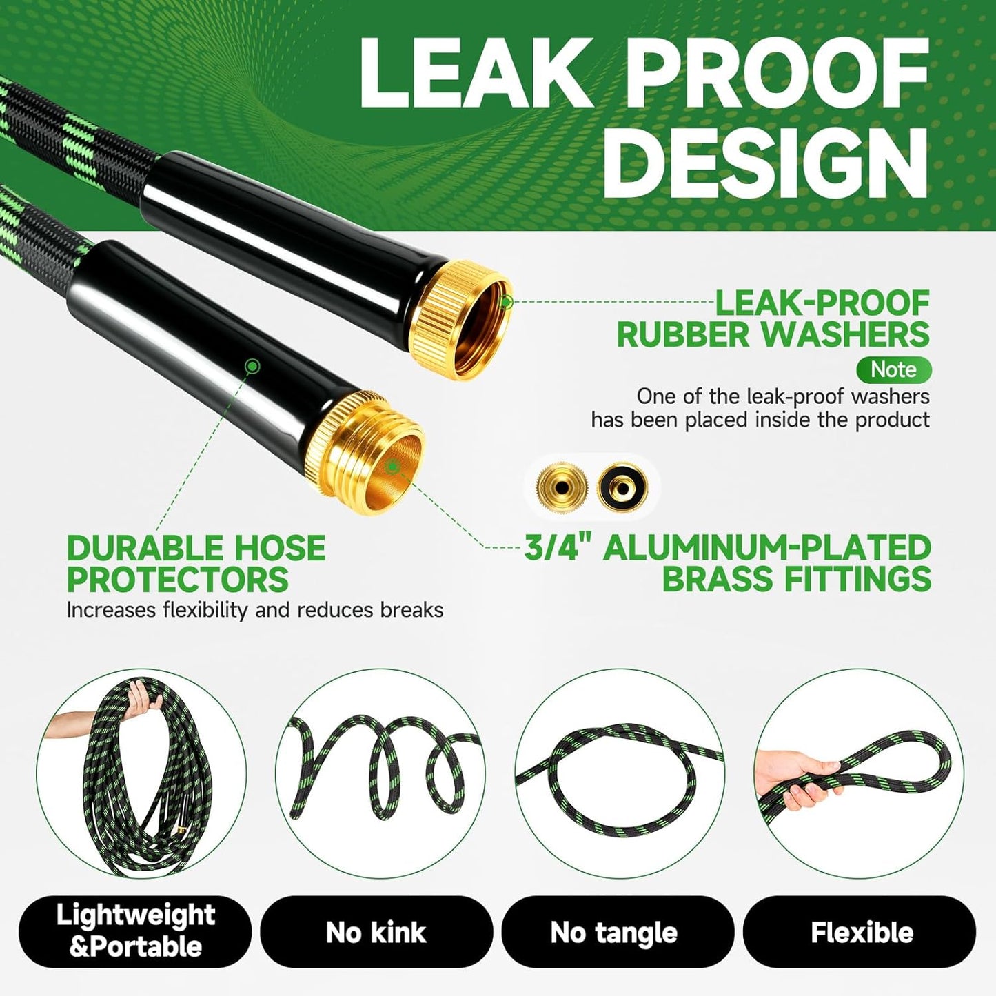 Expandable Garden Hose – Lightweight, Kink-Free Water Hose with Spray Nozzle for Lawn, Garden & Outdoor Use