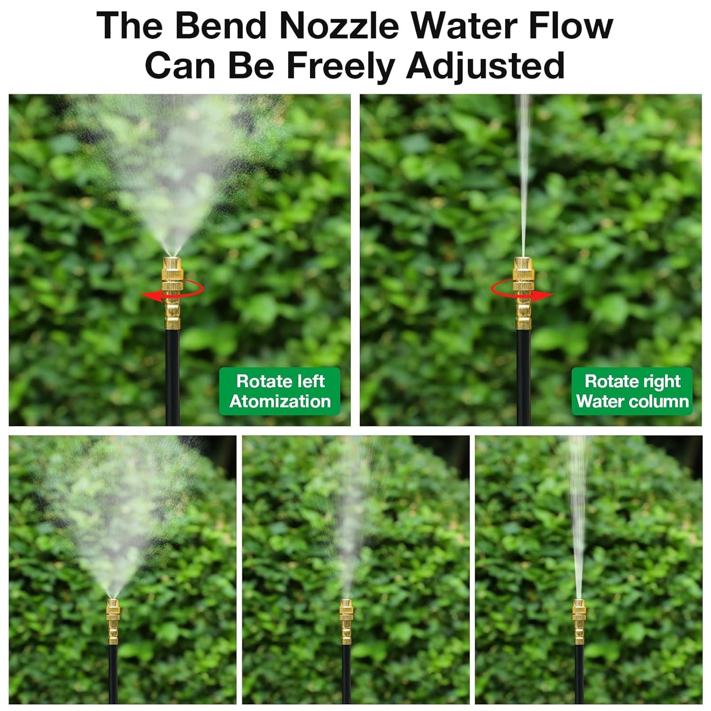 50FT Drip Irrigation System – Automatic Garden Watering Kit with Adjustable Copper Sprayers for Raised Beds, Greenhouses & Potted Plants