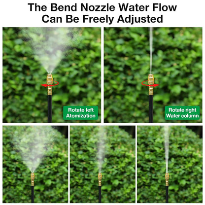50FT Drip Irrigation System – Automatic Garden Watering Kit with Adjustable Copper Sprayers for Raised Beds, Greenhouses & Potted Plants
