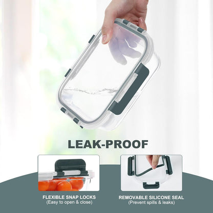 10 Pack Glass Food Storage Containers,  Leakproof Food Storage Set, Airtight Glass Lunch Boxes, Freezer, Oven, and Microwave Safe