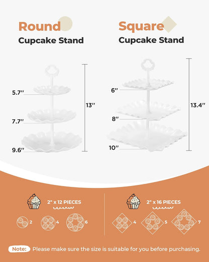 10PCS Dessert Table Display Set with Cupcake Stands & Serving Trays for Parties
