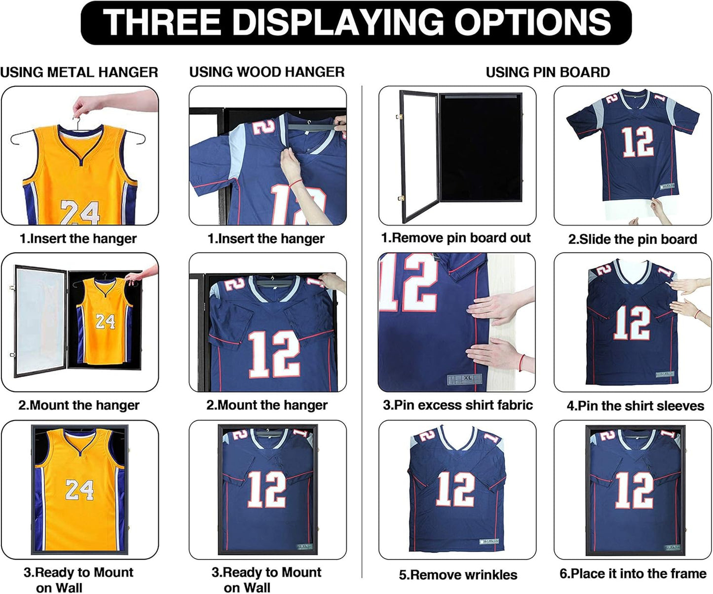 Lockable Jersey Display Frame – UV Protection Shadow Box for Sports Jerseys