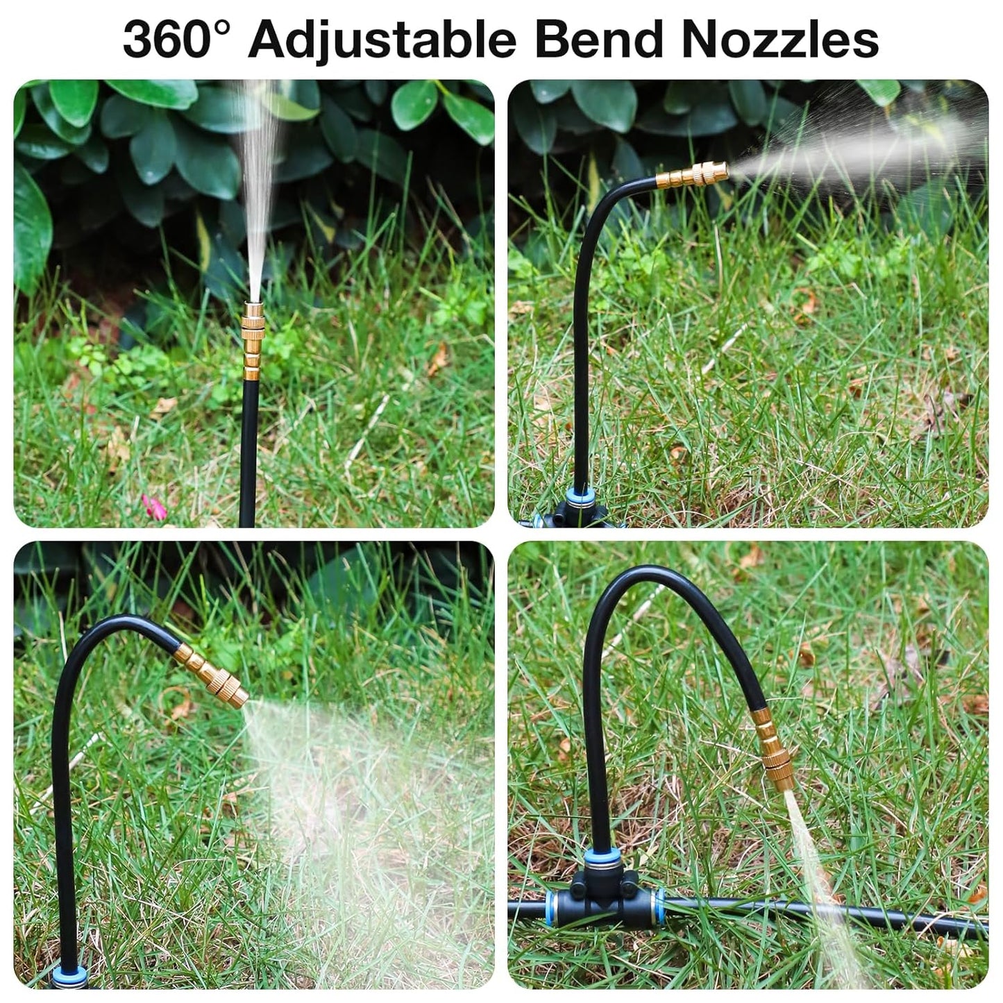 50FT Drip Irrigation System – Automatic Garden Watering Kit with Adjustable Copper Sprayers for Raised Beds, Greenhouses & Potted Plants