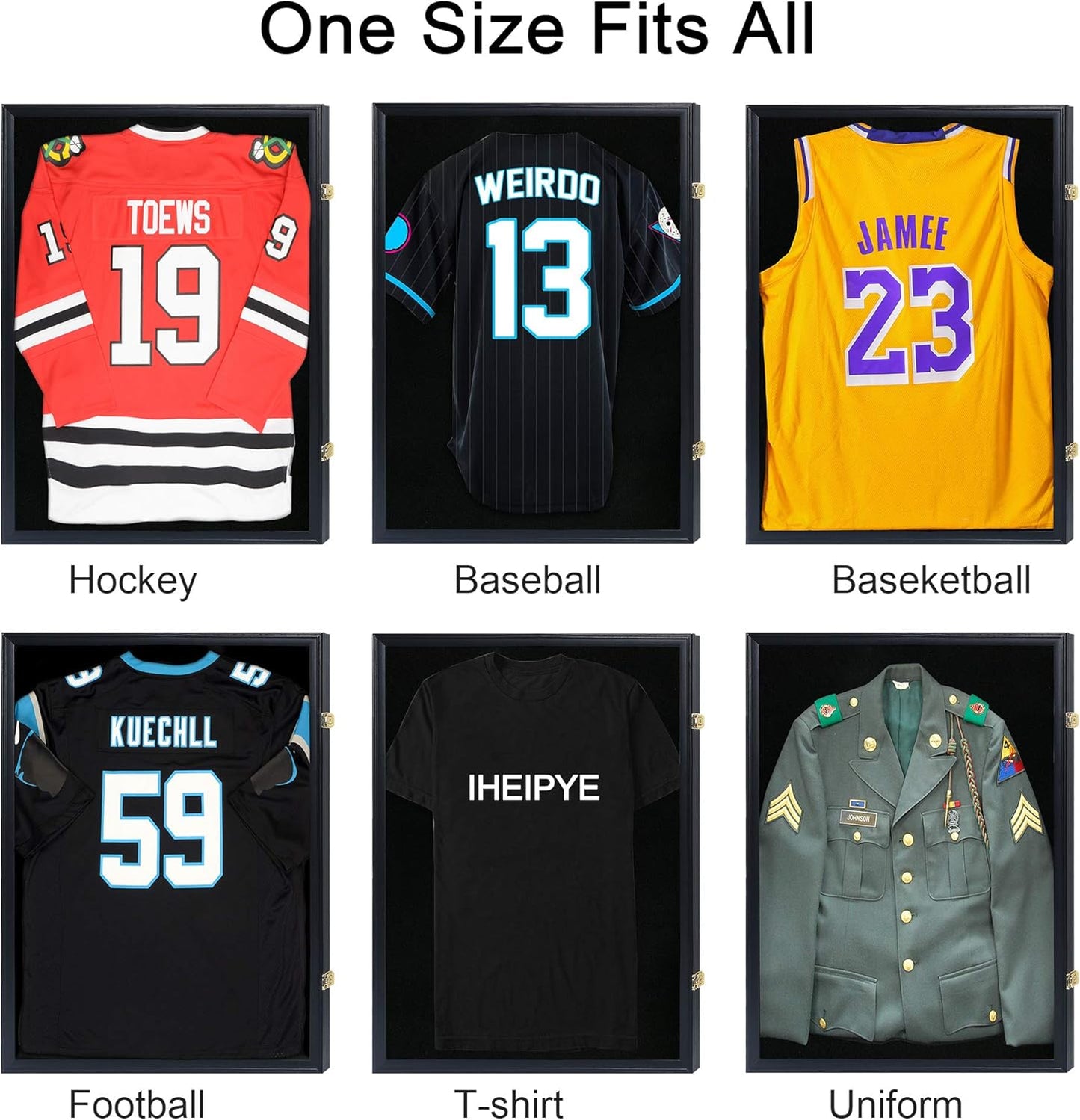 Lockable Jersey Display Frame – UV Protection Shadow Box for Sports Jerseys