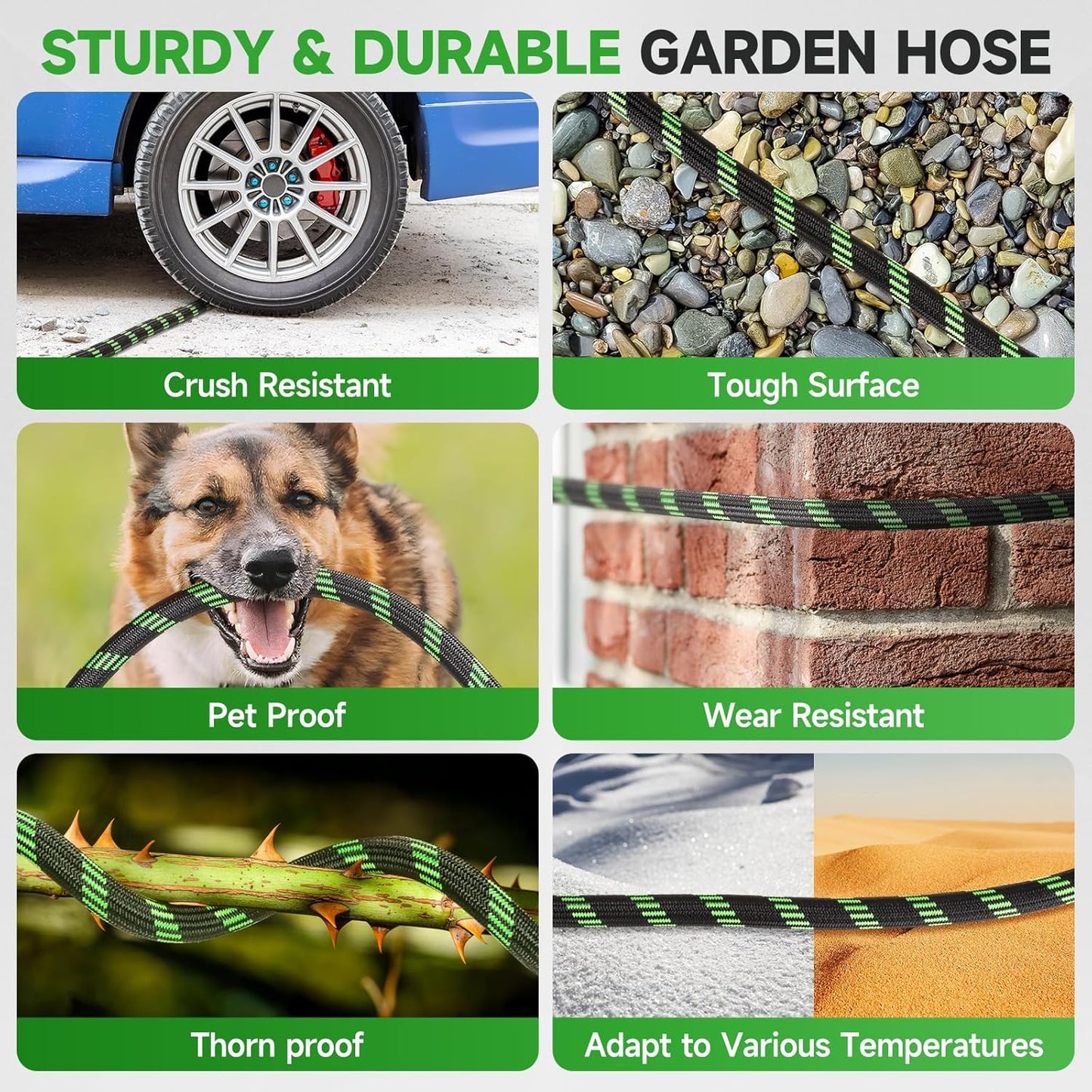 Expandable Garden Hose – Lightweight, Kink-Free Water Hose with Spray Nozzle for Lawn, Garden & Outdoor Use