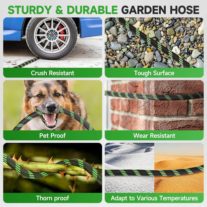 Expandable Garden Hose – Lightweight, Kink-Free Water Hose with Spray Nozzle for Lawn, Garden & Outdoor Use