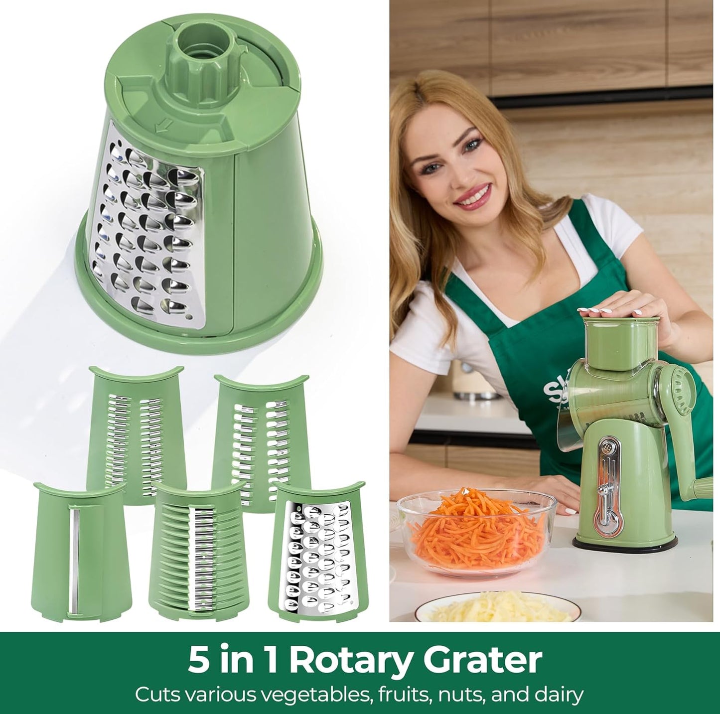Rotary Cheese Grater & Vegetable Slicer – Shred, Slice & Chop in Seconds