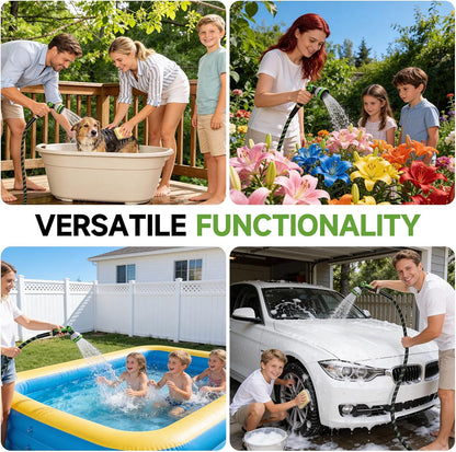 Expandable Garden Hose – Lightweight, Kink-Free Water Hose with Spray Nozzle for Lawn, Garden & Outdoor Use