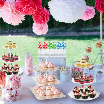 10PCS Dessert Table Display Set with Cupcake Stands & Serving Trays for Parties